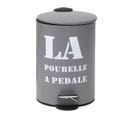 Poubelle à Pédale 3l En Métal Gris Imprimé