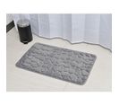 Tapis De Salle De Bain Gris Clair En Microfibre à Mémoire De Forme 50 X 80 Cm