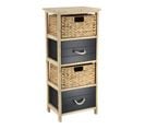 Chiffonnier 4 Tiroirs Gm Jacinthe Et Bois Noir - Naturel