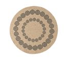 Tapis Extérieur Rond - 80cm - Naturel - 100% Polypropylène Résistant Aux Uv - 1400 Gr/m2 - Hoya