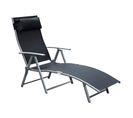 Chaise Longue Bain De Soleil Rétractable Bora Bora Noire