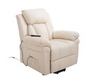 Fauteuil De Relaxation Releveur Boston Avec Repose-pieds Crème