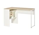 Bureau D'angle Avec Rangements Rony Chêne Clair Et Blanc