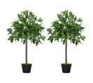 Lot De 2 Lauriers Artificiels Trees Verts