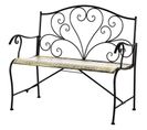 Banc De Jardin Emily Style Fer Forgé Noir Et Doré