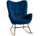 Fauteuil à Bascule Design Rupert Velours Bleu