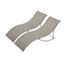 Lot De 2 Bains De Soleil Pliables Dolly Gris Clair