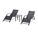 Lot De 2 Bains De Soleil Avec Table Carole Noir