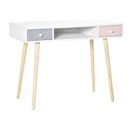 Bureau Scandinave Enfant Alix Blanc Rose Gris