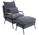 Fauteuil Lounge Hyléos En Velours Gris Modulable