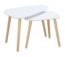 Lot De 2 Tables Basses Gigognes Cosenza Blanc Et Bois