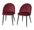 Lots De 2 Chaises Lou En Velours Bordeaux