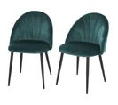 Lot De 2 Chaises Colibri Velours Vert