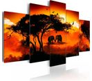 Tableau Amour Africain 200 X 100 Cm Orange