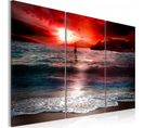 Tableau Coucher De Soleil 120 X 80 Cm Rouge