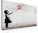 Tableau Fille Avec TV, Banksy 60 X 40 Cm Blanc