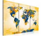 Tableau Quatre Coins Du Monde 120 X 80 Cm Jaune