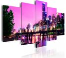 Tableau Horizon De La Ville Urbaine De Nuit - Melbourne 200 X 100 Cm Rose