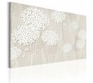 Tableau Fleurs Sous Le Vent 90 X 60 Cm Blanc