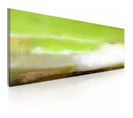 Tableau Peint Toile Intissée Vert 100x40cm