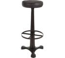 Tabouret Cuir Metal Benambra Noir