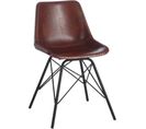 Chaise Marron Acier 46x49x79cm