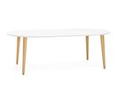 Table à Diner En Bois Clouleur Blanc Pieds Bois Clair L200cm