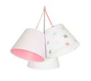 Suspension Enfant Abat-jour Blanc Et Rose 50x50x30