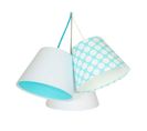 Suspension Enfant Abat-jour Blanc Et Bleu 50x50x30