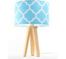 Lampe De Chevet Bois Bleu 30x30x46cm