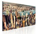 Tableau Panorama De New York 135 X 45 Cm Marron