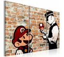 Tableau Mario Bros Banksy Iii 90 X 60 Cm Marron