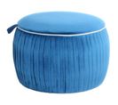 Pouf Rangement Tissu Bleu H. 43cm