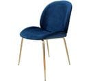 X2 Chaises Charlize Gold Bleu