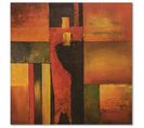 Tableau Abstraction 66a 20 X 20 Cm Orange