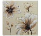 Tableau Fleurs 6 80 X 80 Cm Beige