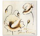 Tableau Fleurs 70 X 70 Cm Beige