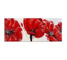 Tableau Les Fleurs Rouges - Panorama 90 X 30 Cm Rouge