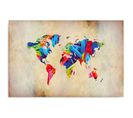 Tableau Couleur Carte Du Monde 70 X 50 Cm Beige