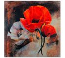 Tableau Coquelicots Encore La Vie 30 X 30 Cm Rouge