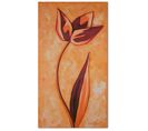 Tableau Fleur En Bronze 40 X 50 Cm Orange