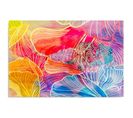 Tableau Bois Lotus Abstrait 120 X 80 Cm Rose