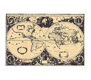 Tableau Bois Carte Vintage Du Monde 100 X 70 Cm Beige