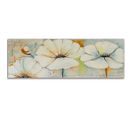 Tableau Bois Panorama, Deux Fleurs Et Bourgeons 120 X 40 Cm Beige