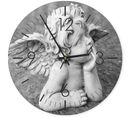 Horloge Murale Design Angelot En Contemplation 40 X 40 Cm Blanc