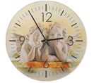 Horloge Angélique Murale Avec Angelots En Contemplation 40 X 40 Cm Beige