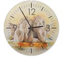 Horloge Angélique Murale Avec Angelots En Contemplation 60 X 60 Cm Beige