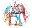 Horloge Murale Décorative Éléphant Taj Mahal Colorée 60 X 60 Cm Blanc