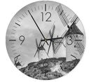 Horloge Murale Paysage De Moulins Vintage Et Élégante 60 X 60 Cm Blanc