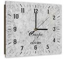 Horloge Murale Design Carpe Diem En Gris Pierre 50 X 50 Cm Gris